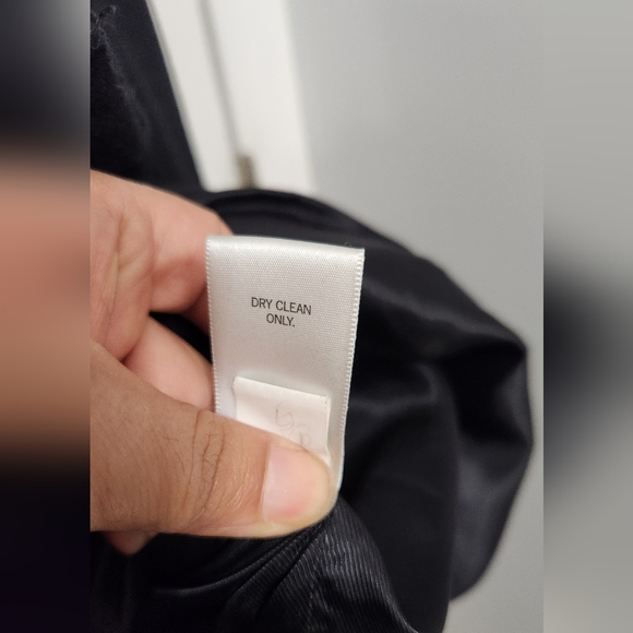 Banana Republic Wool Peacoat Jacket Mens Large Black Plaid Double Breasted - Picture 9 of 15